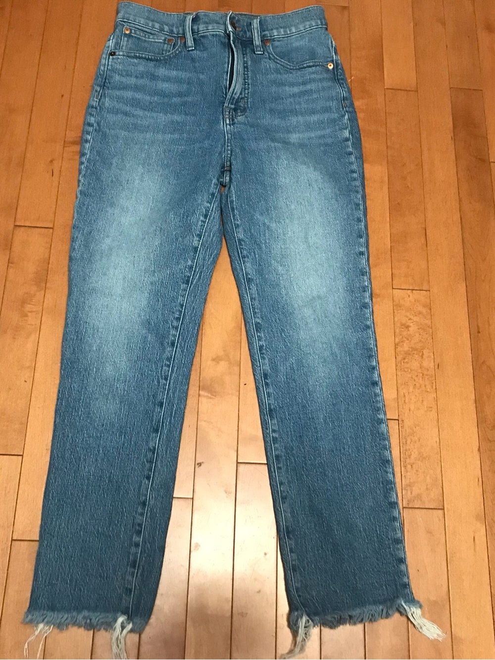 Madewell Women’s Size 27 The Perfect Vintage Blue Denim Jeans with Raw Hem